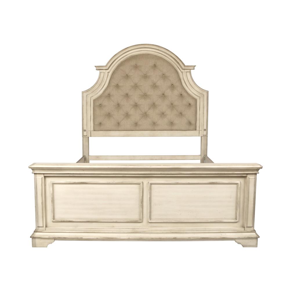 Furniture Anastasia California King Wood Bed in Ant White