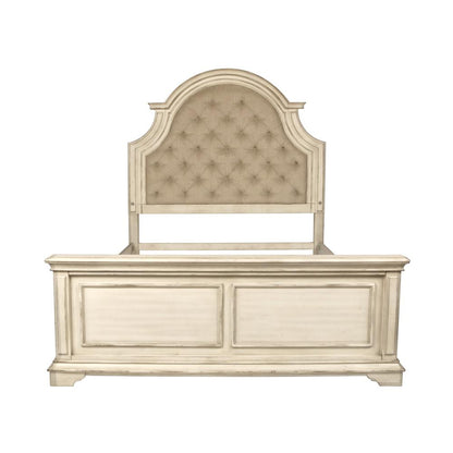 Furniture Anastasia California King Wood Bed in Ant White