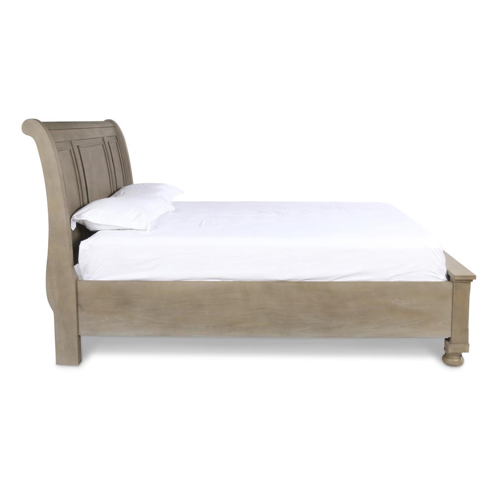 Furniture Allegra Solid Wood Engineered Wood King Bed in Pewter