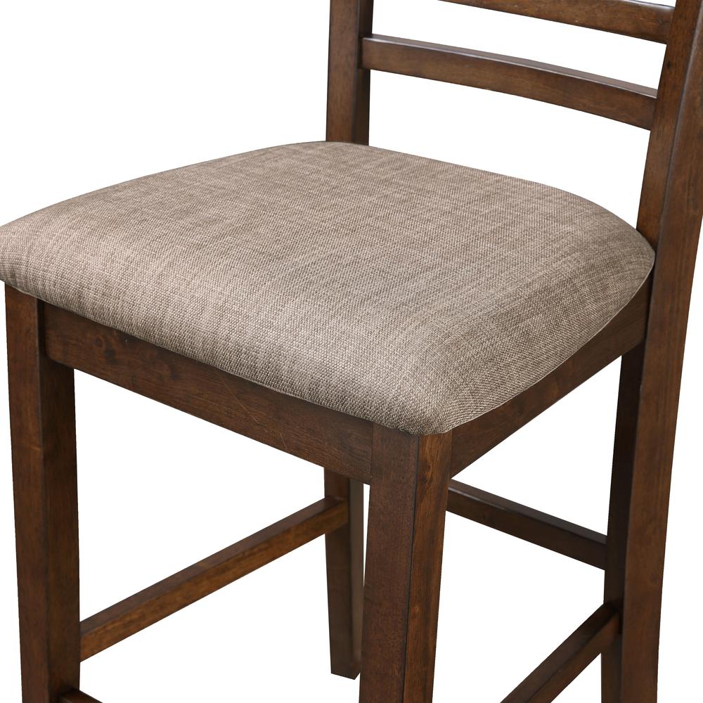 Furniture Cori 5-Piece Solid Wood Counter Set in Brown
