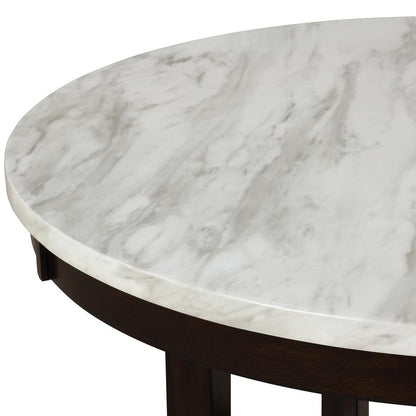 Furniture Celeste 5-Pc Faux Marble Round Dining Set  4 Chair-Black