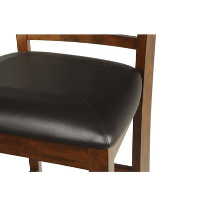 Furniture Gia Faux Leather Counter Chairs in Brown (Set of 2)
