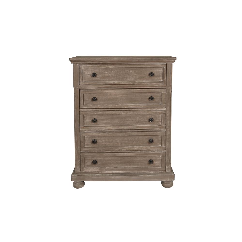 Allegra 4-Piece Cal King Wood Bedroom Set with Chest in Pewter