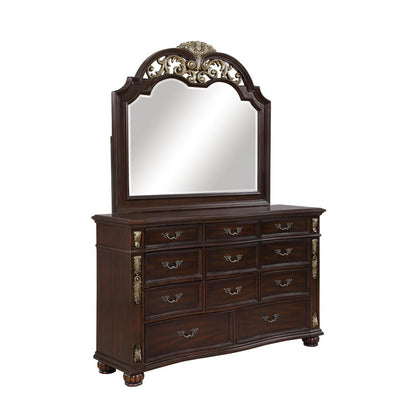 Maximus 4-PC King Wood Bedroom Set with Nightstand in Madeira Brown