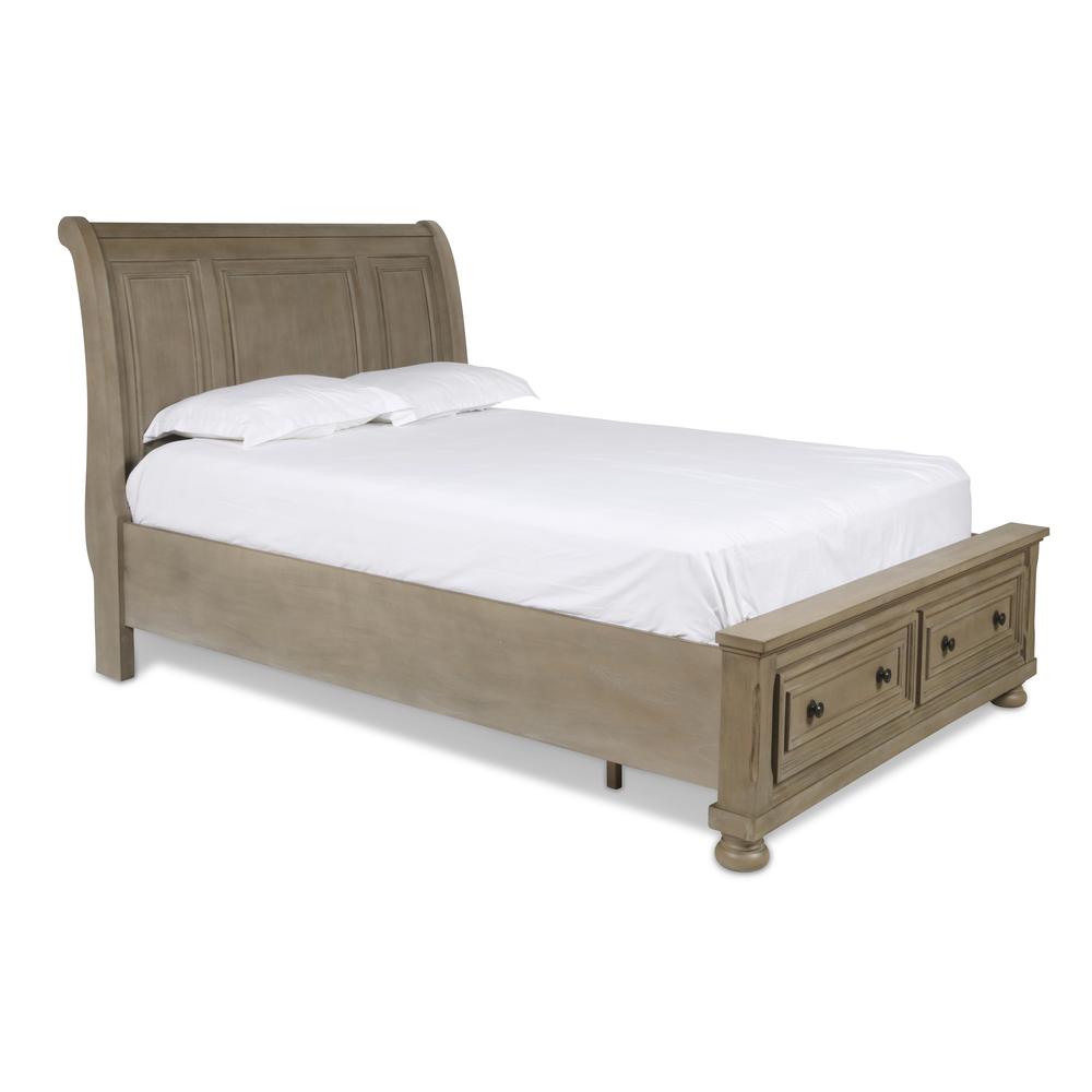 Furniture Allegra 5-Piece Queen Wood Bedroom Set in Pewter