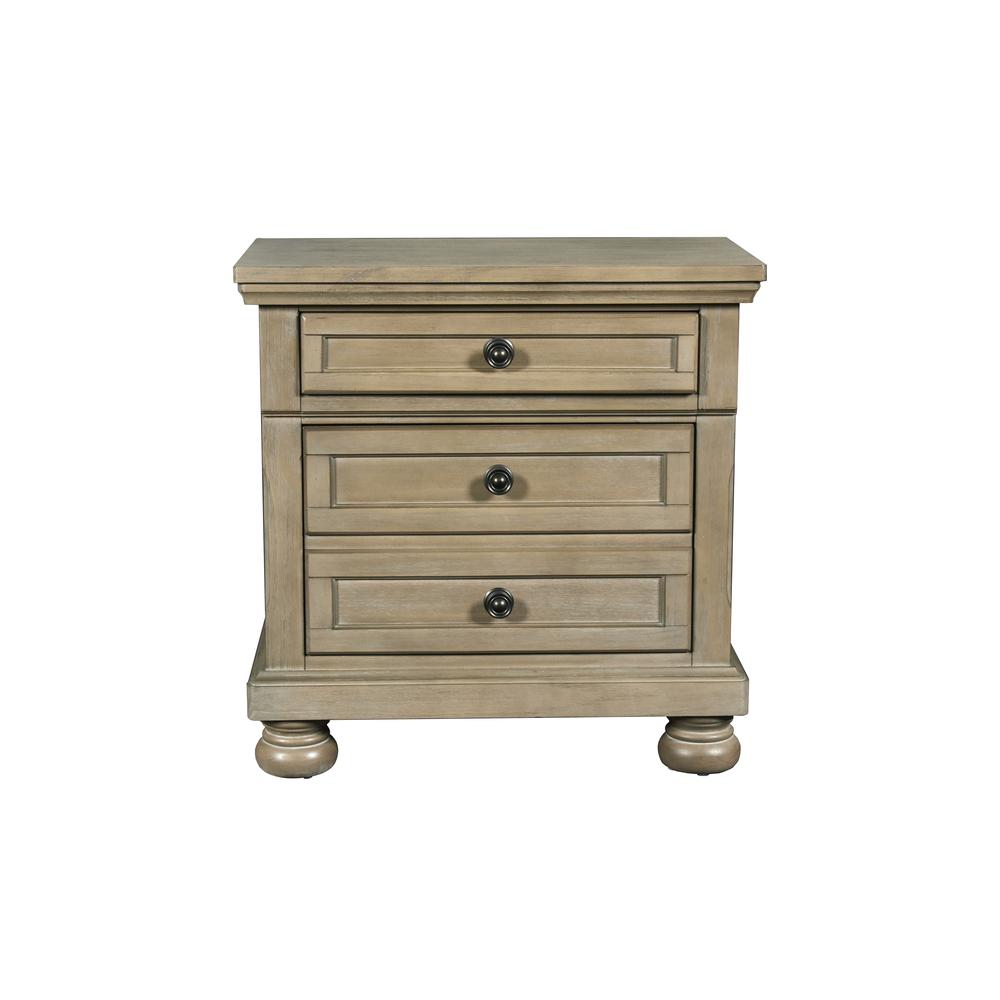 Allegra 4-Piece Cal King Wood Bedroom Set with Nightstand in Pewter
