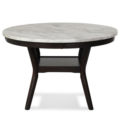 Furniture Celeste 5-Pc Faux Marble Round Dining Set  4 Chair-Black
