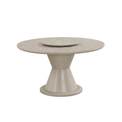 Gwendolyn Wood Round Dining Table in Taupe