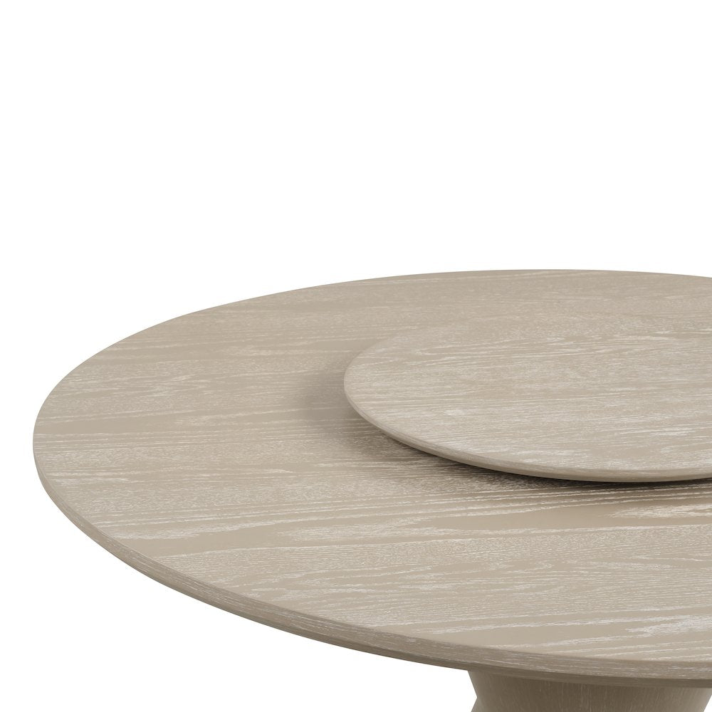 Gwendolyn Wood Round Dining Table in Taupe