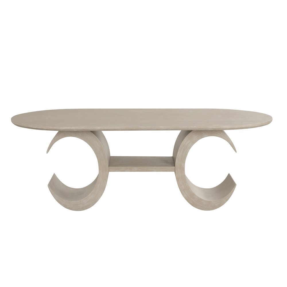 Gwendolyn Wood Oval Dining Table in Taupe