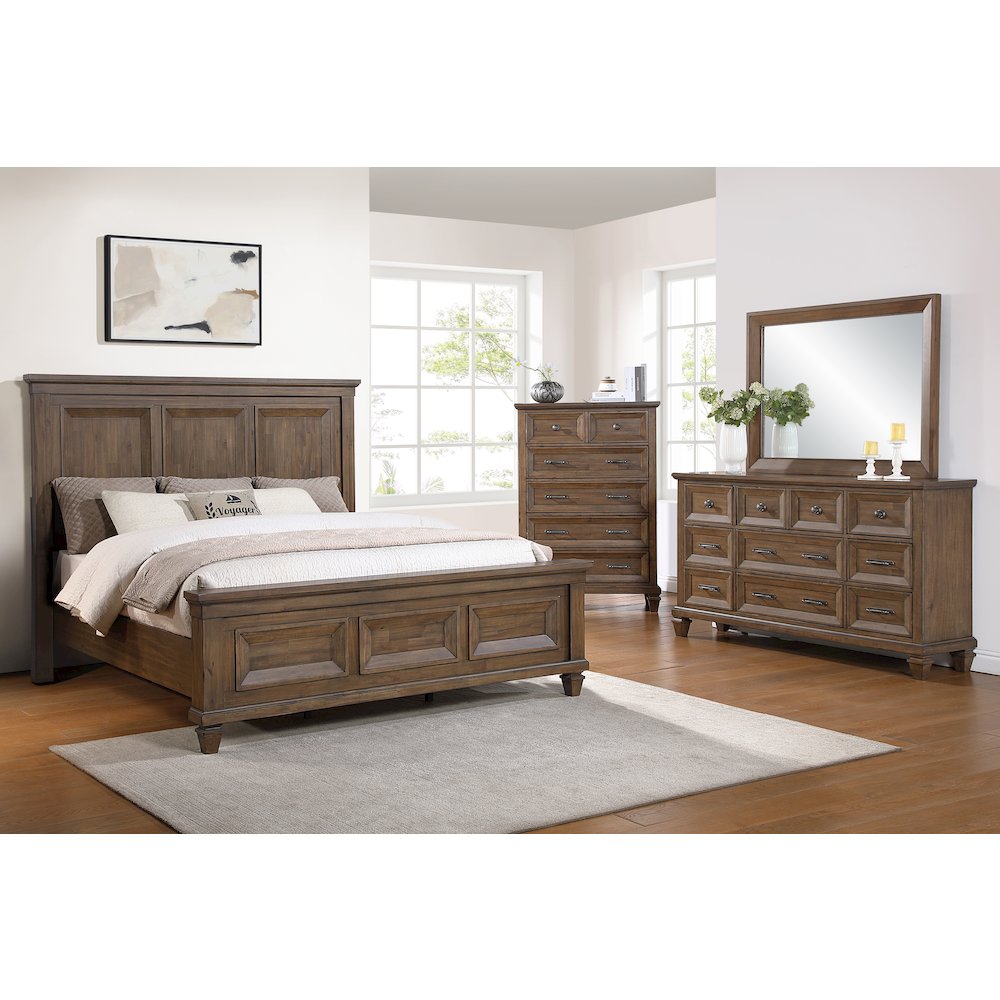 Mariana 4-Piece Wood Queen Bedroom Set, Chest, Mocha
