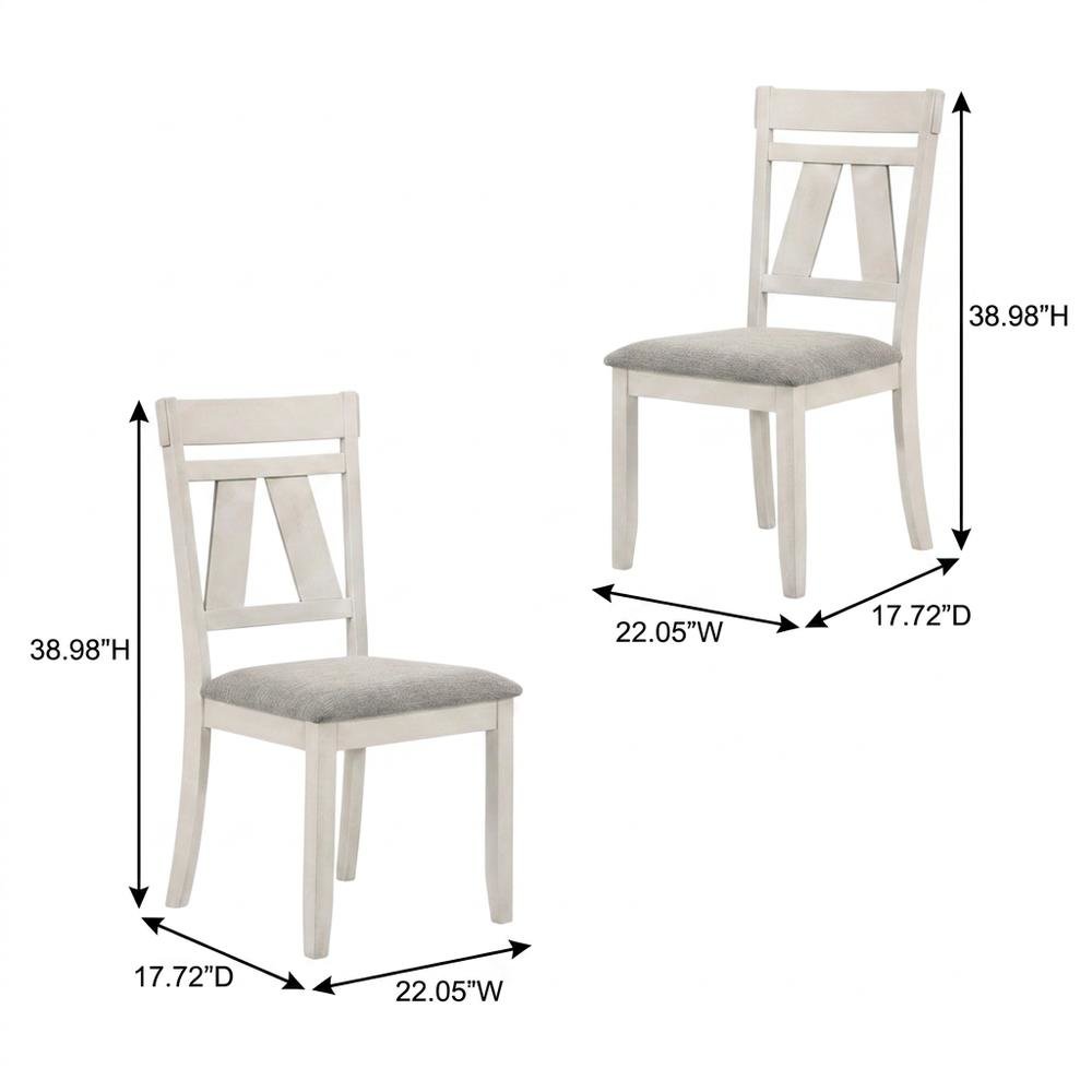 Solid Rubberwood Traditional Dining Chairs for Kitchen, Brown, Set of 2