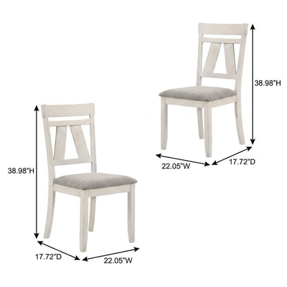 Solid Rubberwood Traditional Dining Chairs for Kitchen, Brown, Set of 2