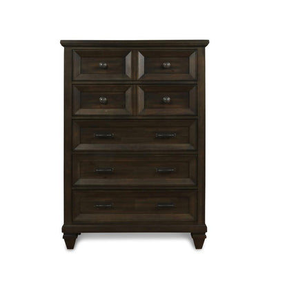 Furniture Sevilla 6-Piece Wood King Bedroom Set in Walnut