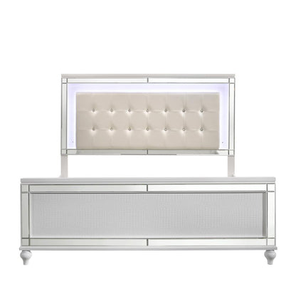 Furniture Valentine 5-Piece Solid Wood Queen Bedroom Set in White