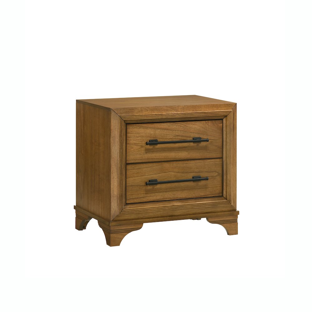 Talcott 5Pc Wood King Bedroom Set, Chest in Honey/Brown