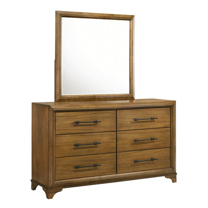 Talcott 4Pc Wood King Bedroom Set, Nightstand in Honey/Brown