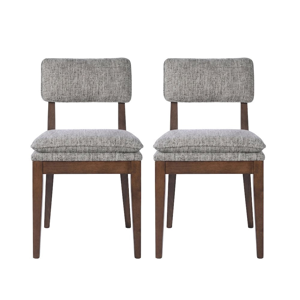 Miller Wood and Fabric Side Chair in Walnut (Set of 2)