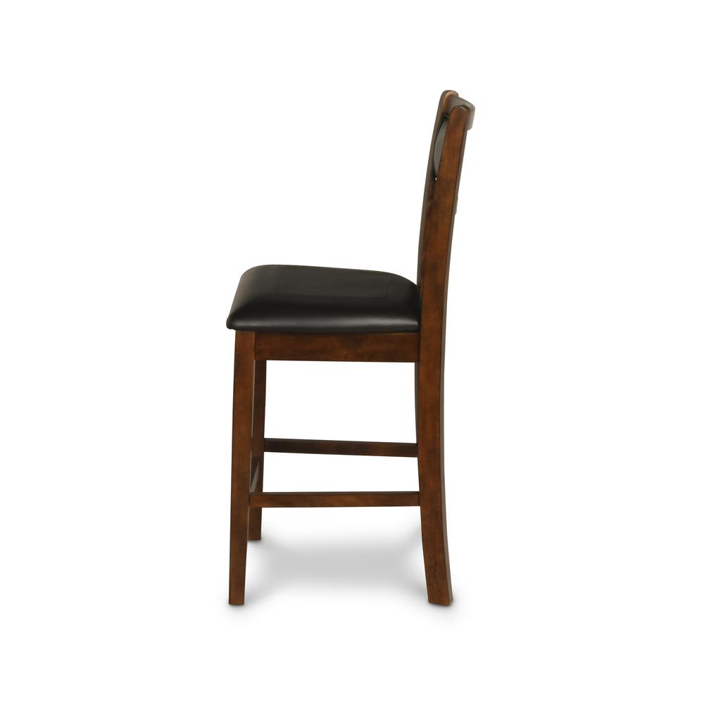 Furniture Gia Faux Leather Counter Chairs in Brown (Set of 2)