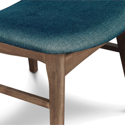 Oscar 5-Piece Wood Round Dining Table Set in Walnut/Teal