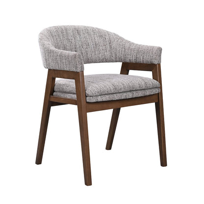 Miller Wood and Fabric Arm Chair in Walnut (Set of 2)