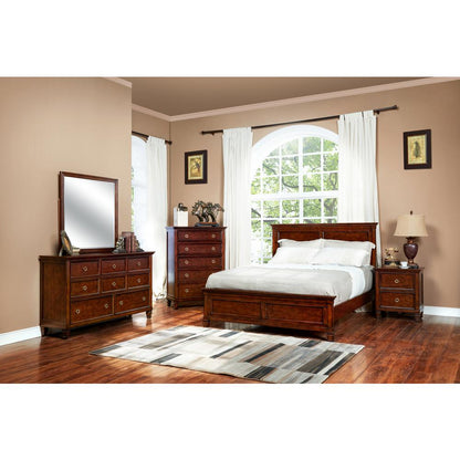 Furniture Tamarack 5-Piece Solid Wood 5/0 Q Bedroom Set in Cherry