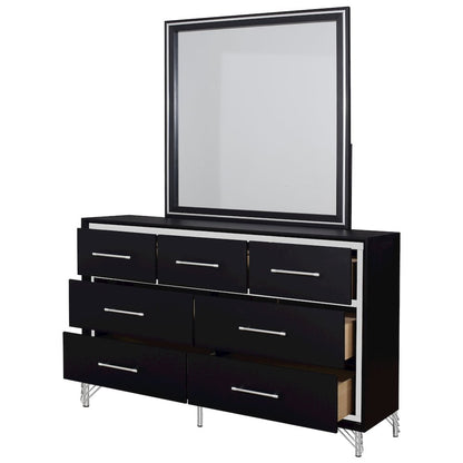 Ava 4-Pc Wood King Bedroom Set with Ns in Ebony Black