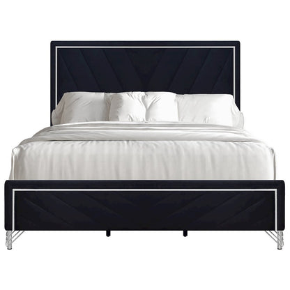 Ava 4-Pc Wood King Bedroom Set with Ns in Ebony Black