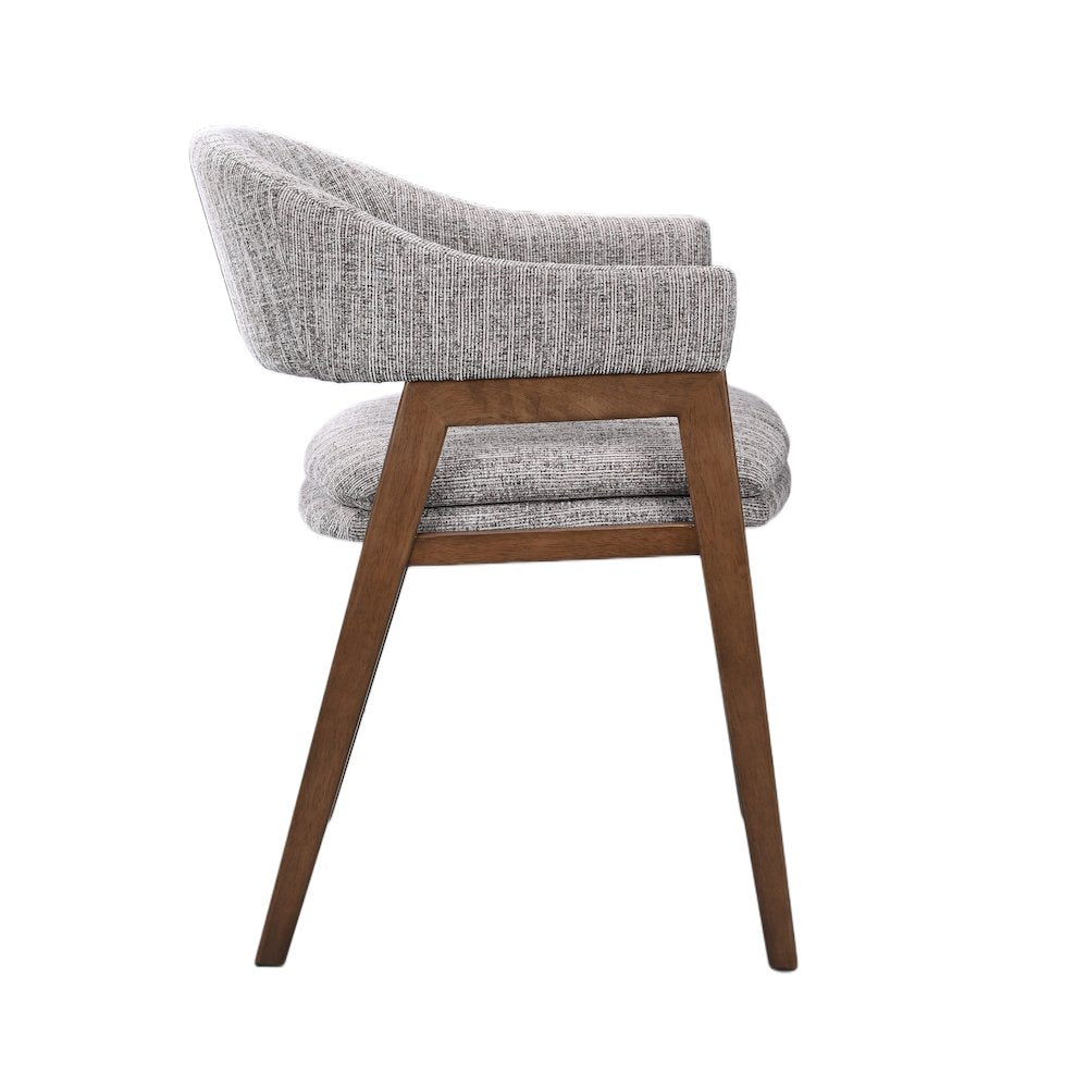 Miller Wood and Fabric Arm Chair in Walnut (Set of 2)