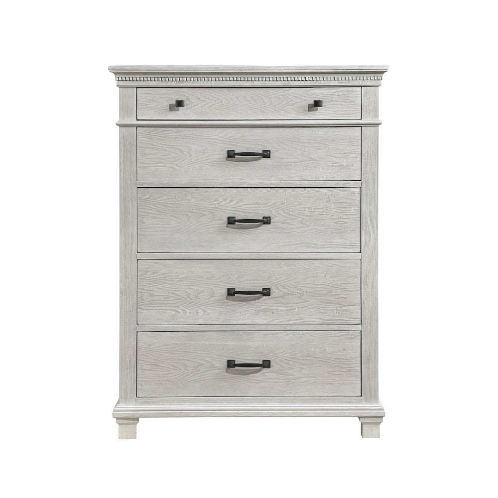 Silver Sands 5Pc Wood King Bedroom Set in Gray