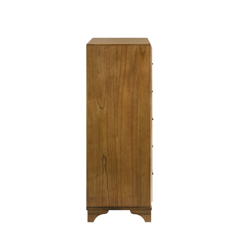 Talcott 4Pc Wood C King Bedroom Set, Chest in Honey/Brown