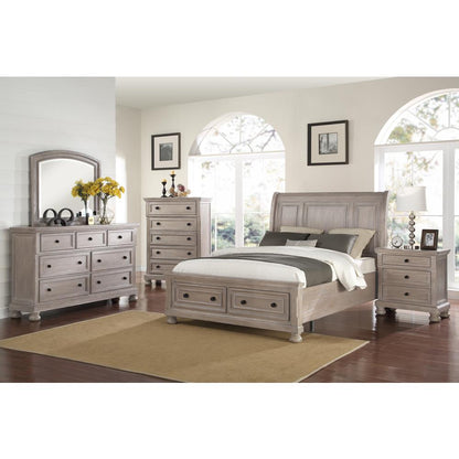 Furniture Allegra 5-Piece Queen Wood Bedroom Set in Pewter
