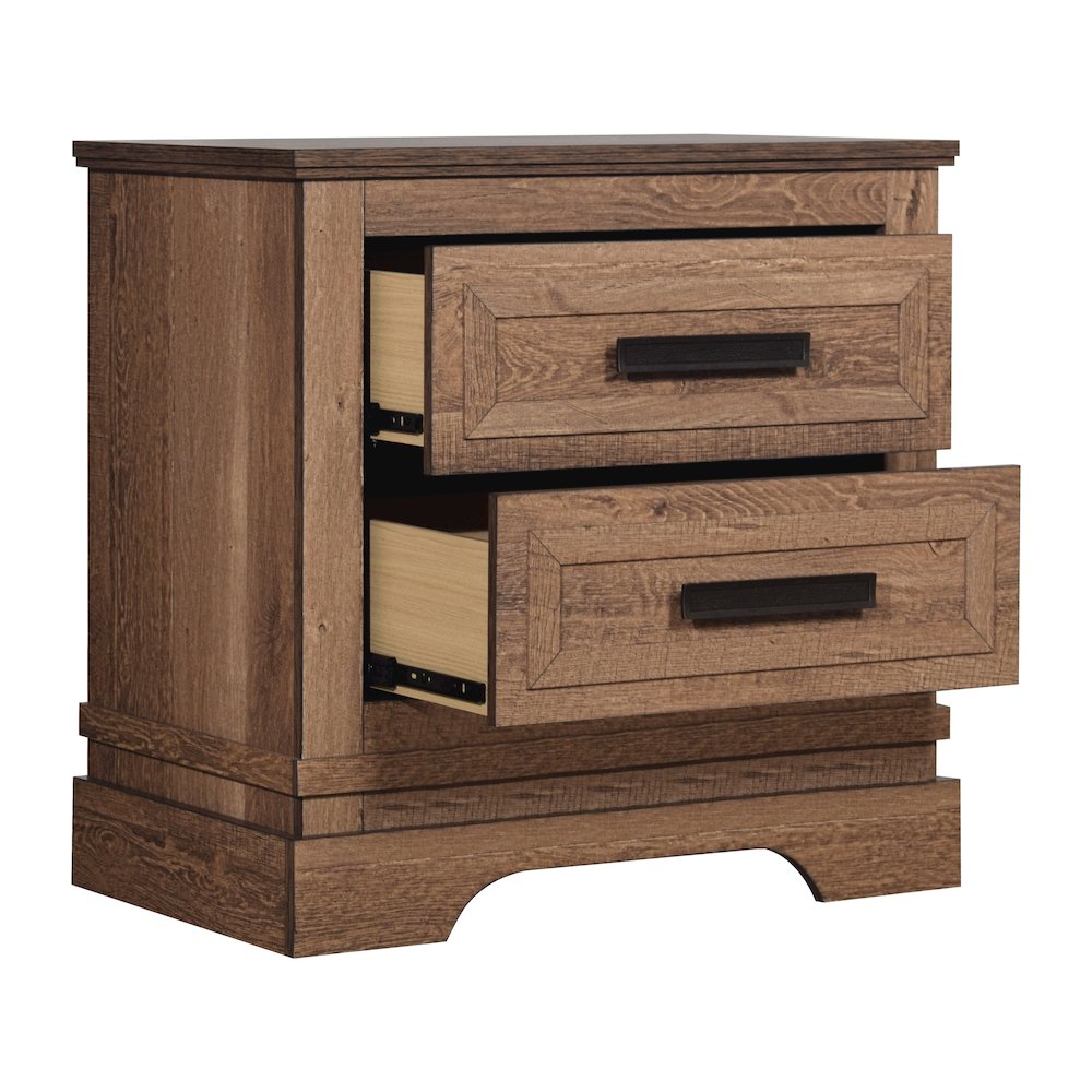 Coventry Hall 5Pc Wood King Bedroom Set, Chest in Pecan
