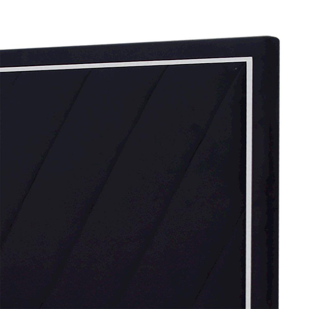 Ava Wood/Polyester Queen Panel Bed in Ebony Black