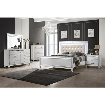 Furniture Valentine 5-Piece Solid Wood Queen Bedroom Set in White