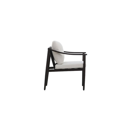 Moana Metal Patio Side Chair in Brown/Ivory (Set of 6)