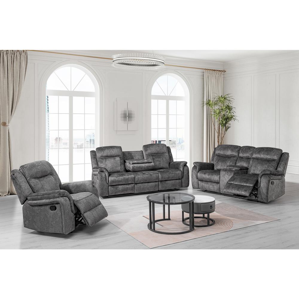 Park City  Sofa W/Dual Recliner-Slate