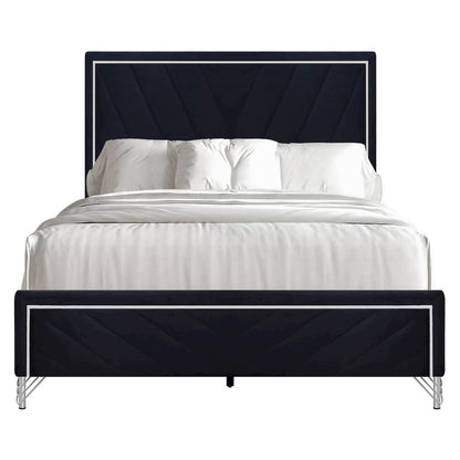 Ava 4-Pc Wood Queen Bedroom Set with Ns in Ebony Black
