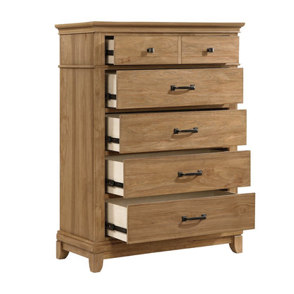 Sunstone 5-Pc Wood King Bedroom Set with Chest in Honey