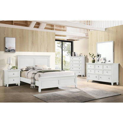 Furniture Tamarack 5-Piece Solid Wood 5/0 Q Bedroom Set in White