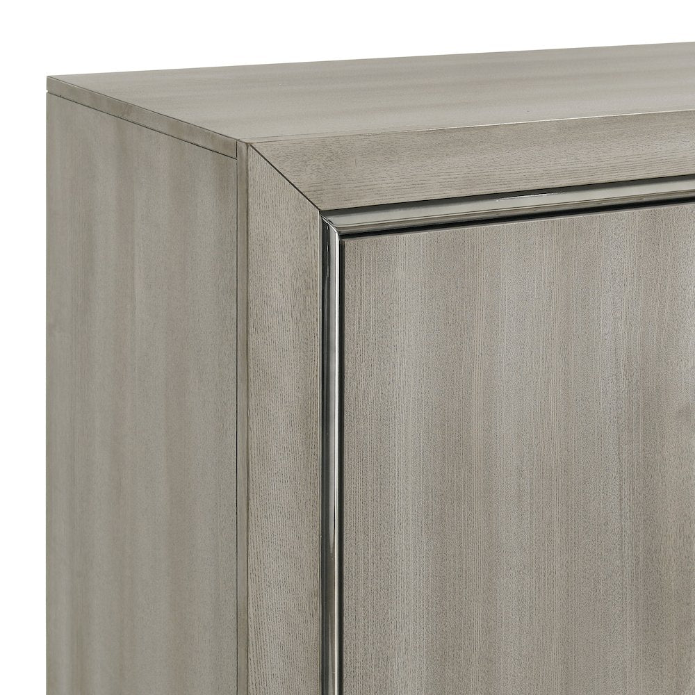 New Classic Furniture Lennox 5Pc Wood King Bedroom Set w Chest in Gray