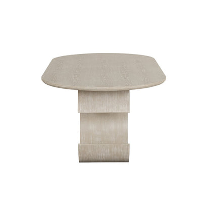Gwendolyn Wood Oval Dining Table in Taupe