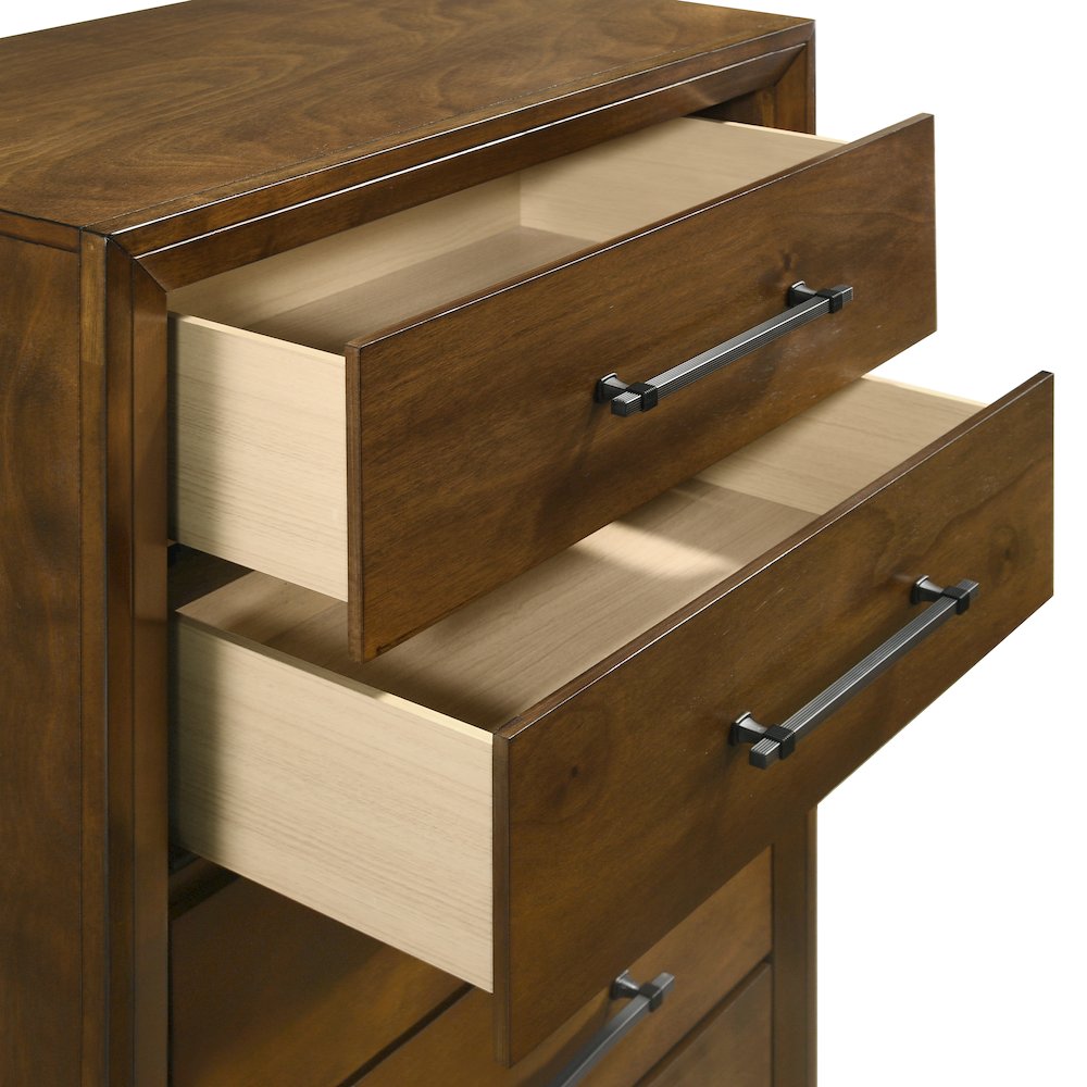 Ballard 4-Piece Wood Cal King Bedroom Set w Chest - Walnut