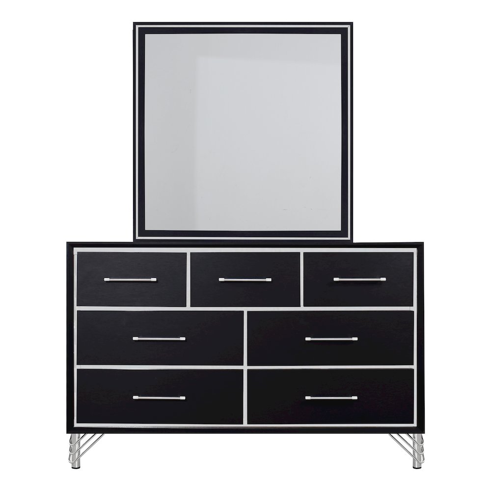 Ava 4-Pc Wood King Bedroom Set with Ns in Ebony Black