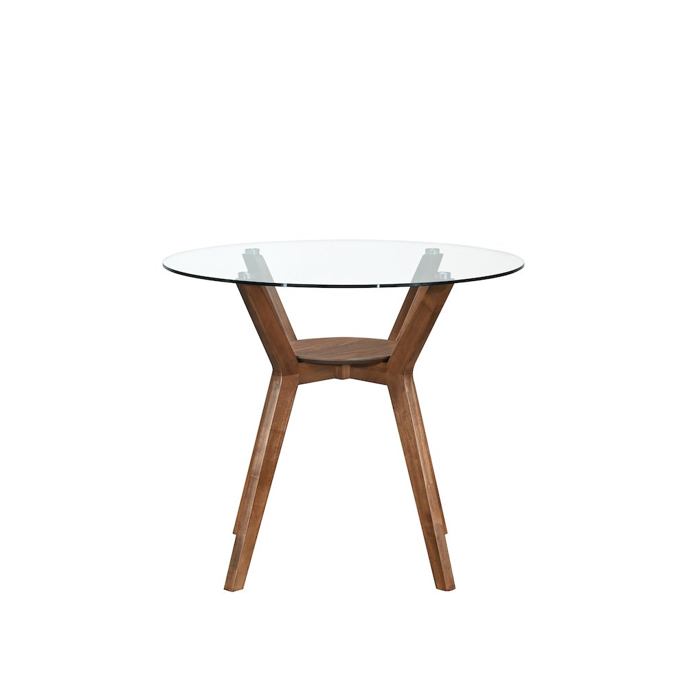 Oscar 5-Piece Wood Round Counter Table Set in Walnut/Gray