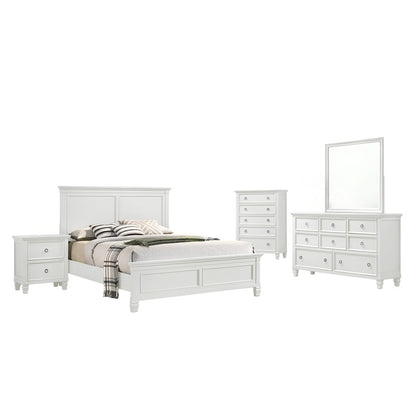 Furniture Tamarack 5-Piece Wood King Bedroom Set in White