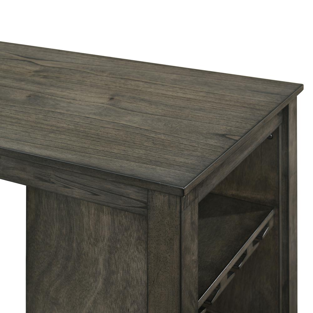 Furniture Churon Solid Wood Gathering Bar Table and 2 Stools - Brown