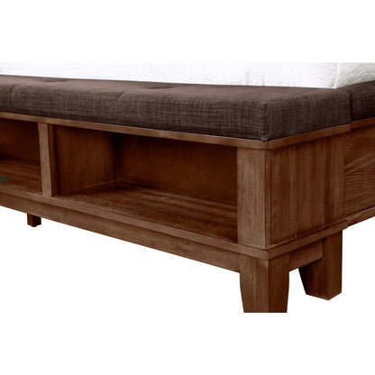 Furniture Cagney Contemporary Solid Wood 5/0 Queen Bed in Brown
