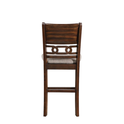 Furniture Gia Solid Wood Counter Table 2 Chairs in Cherry Brown