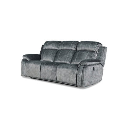 Furniture Tango Polyester Fabric Dual Recliner Sofa in Shadow Gray